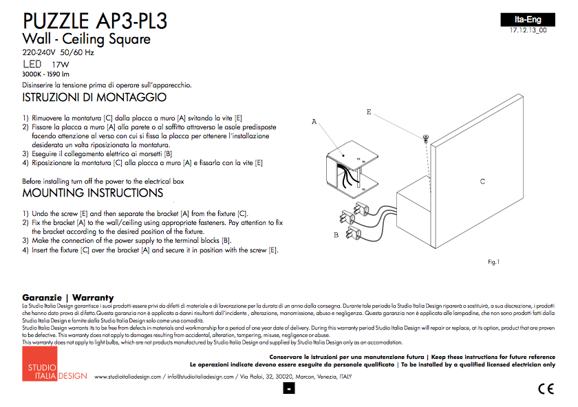 Puzzle Square LED AP/PL